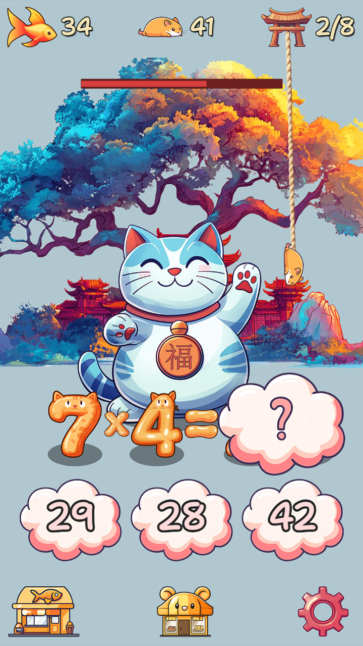 Cat tower - trainer for multiplication table screenshot 6