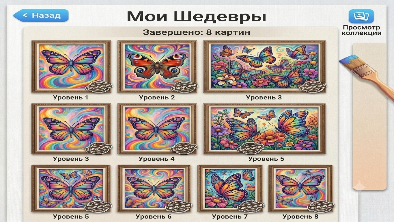 Раскраска: Открой Шедевр — screenshot 4