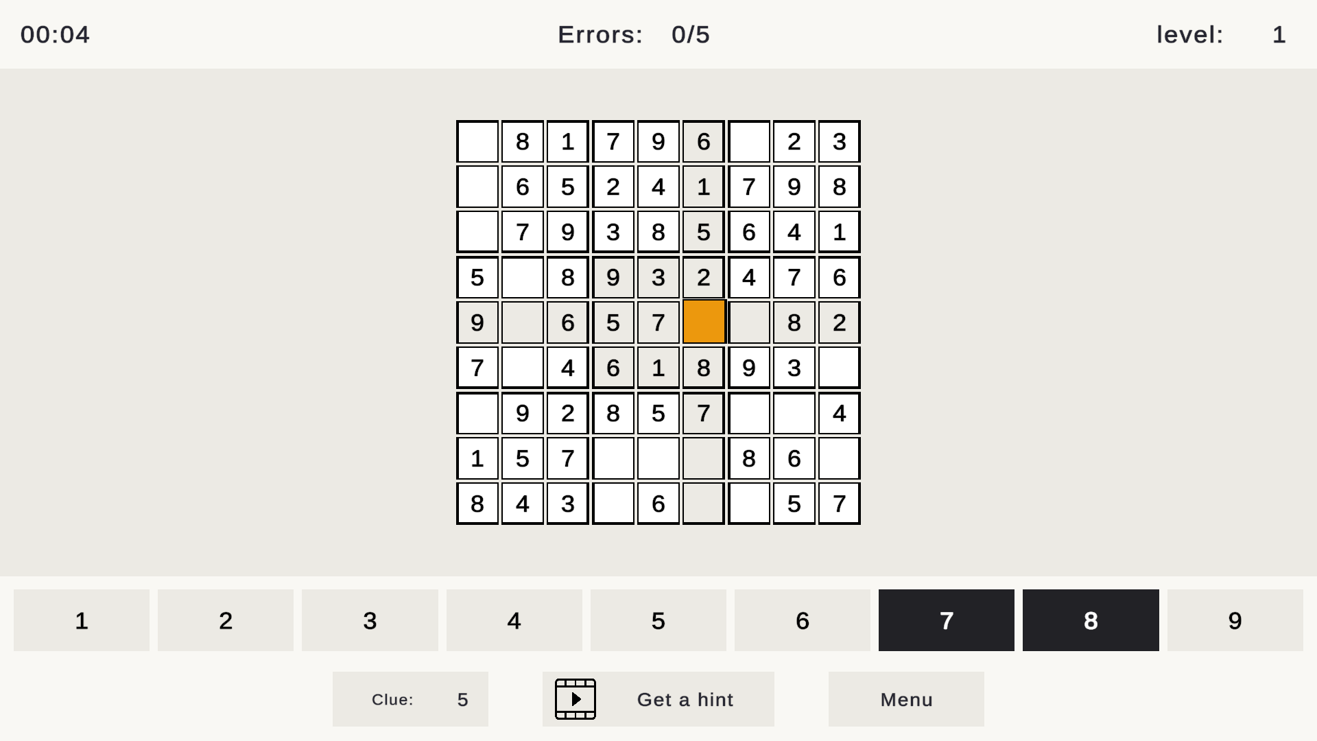 Sudoku - Row Nine screenshot 8