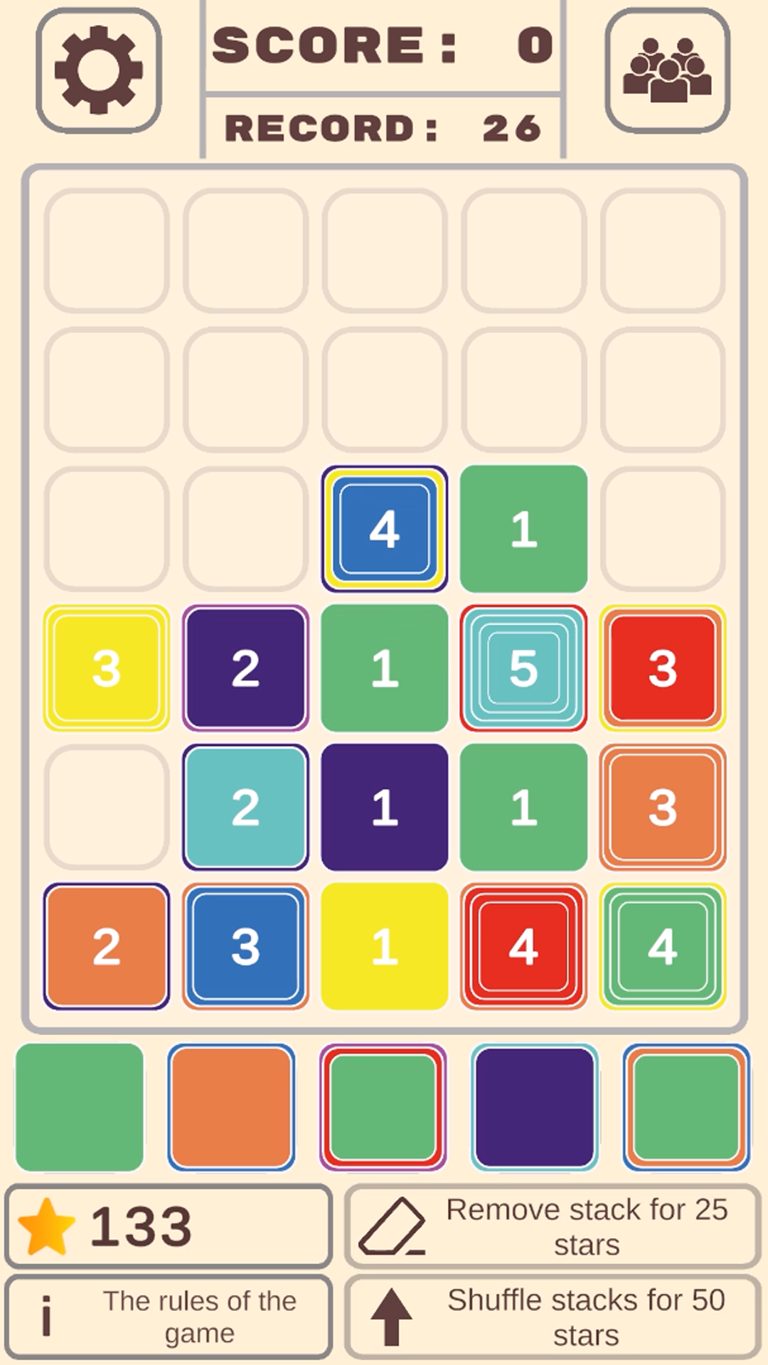 Colored tiles : stacks of colored tiles screenshot 6