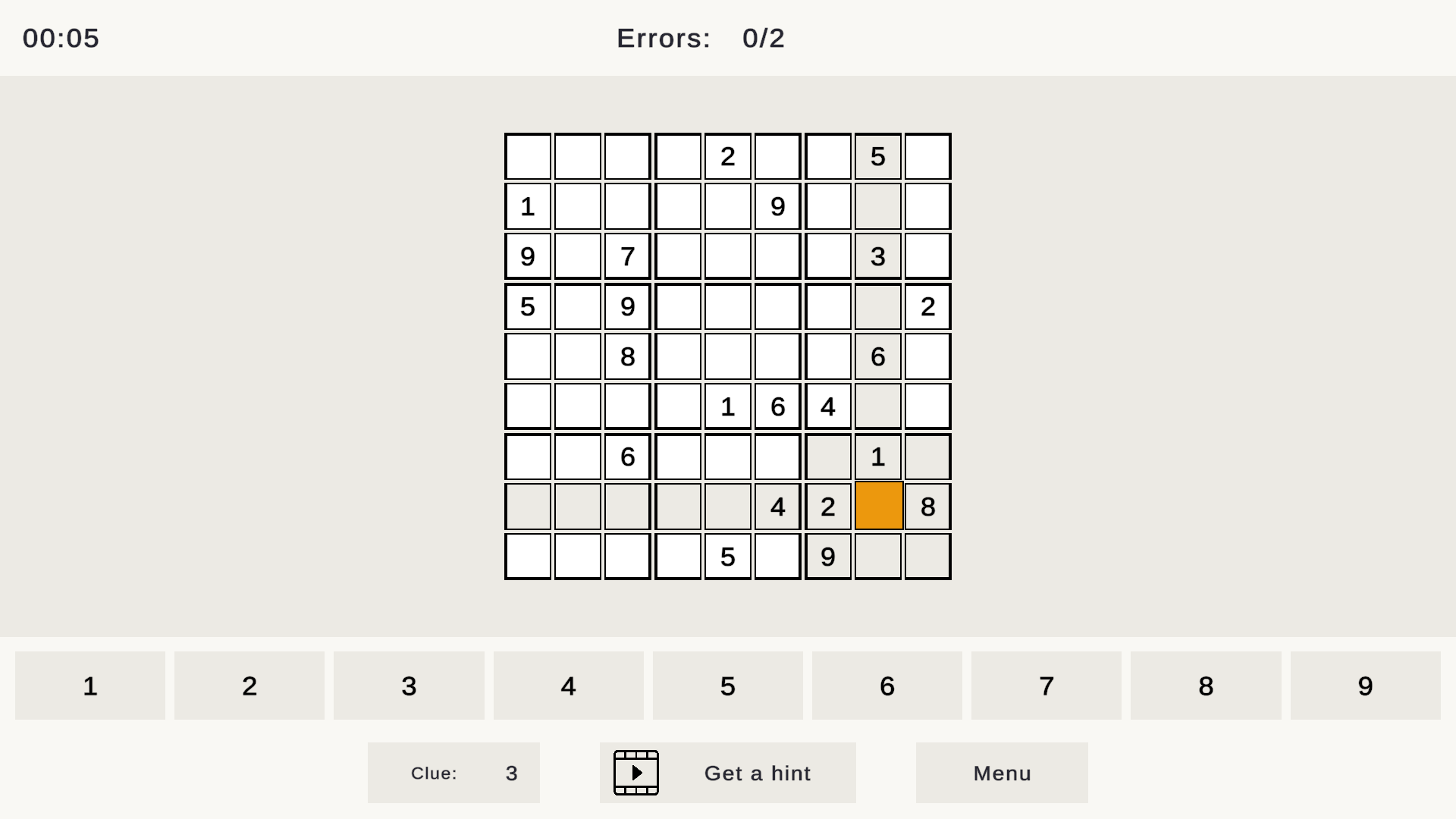 Sudoku - Row Nine screenshot 6