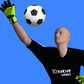 Soccer ball and goalkeeper