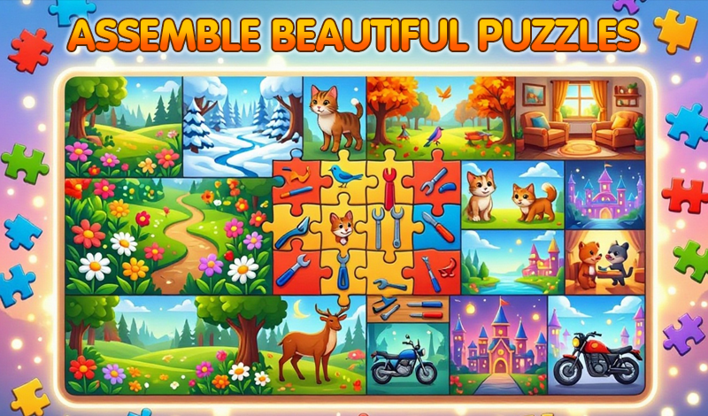 Assemble beautiful puzzles game cover