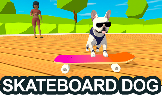 Skateboard dog