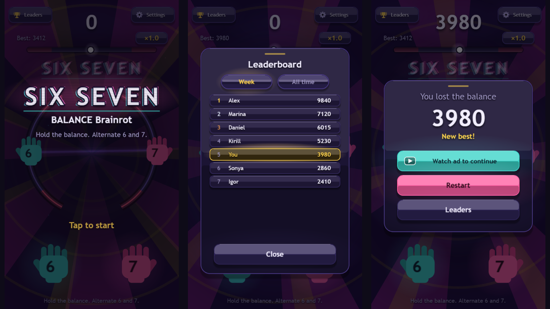 SIX SEVEN BALANCE Brainrot — screenshot 4