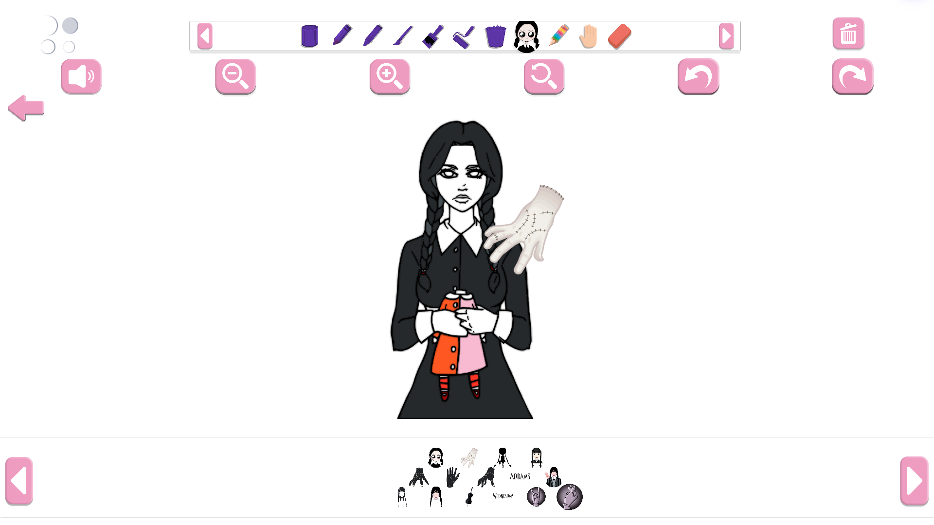 Wednesday Coloring Pages: Addams Coloring screenshot