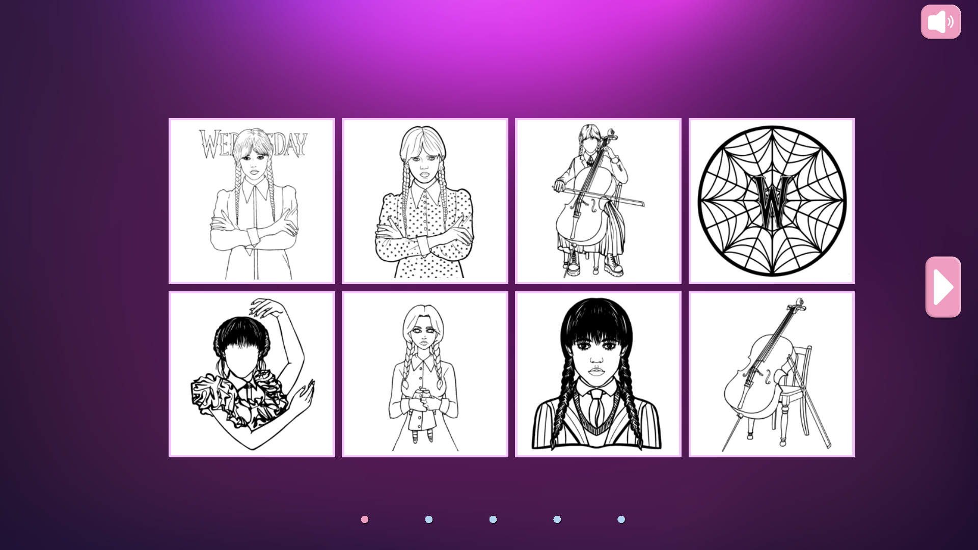 Wednesday Coloring Pages: Addams Coloring screenshot
