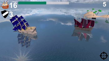 A naval battle. Middle Ages.