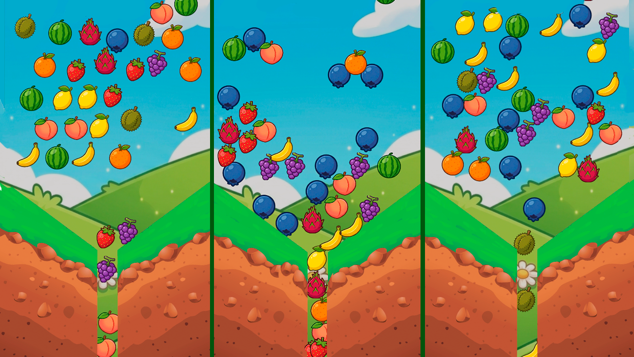 Connect the fruits: Drop into the gap — screenshot 2
