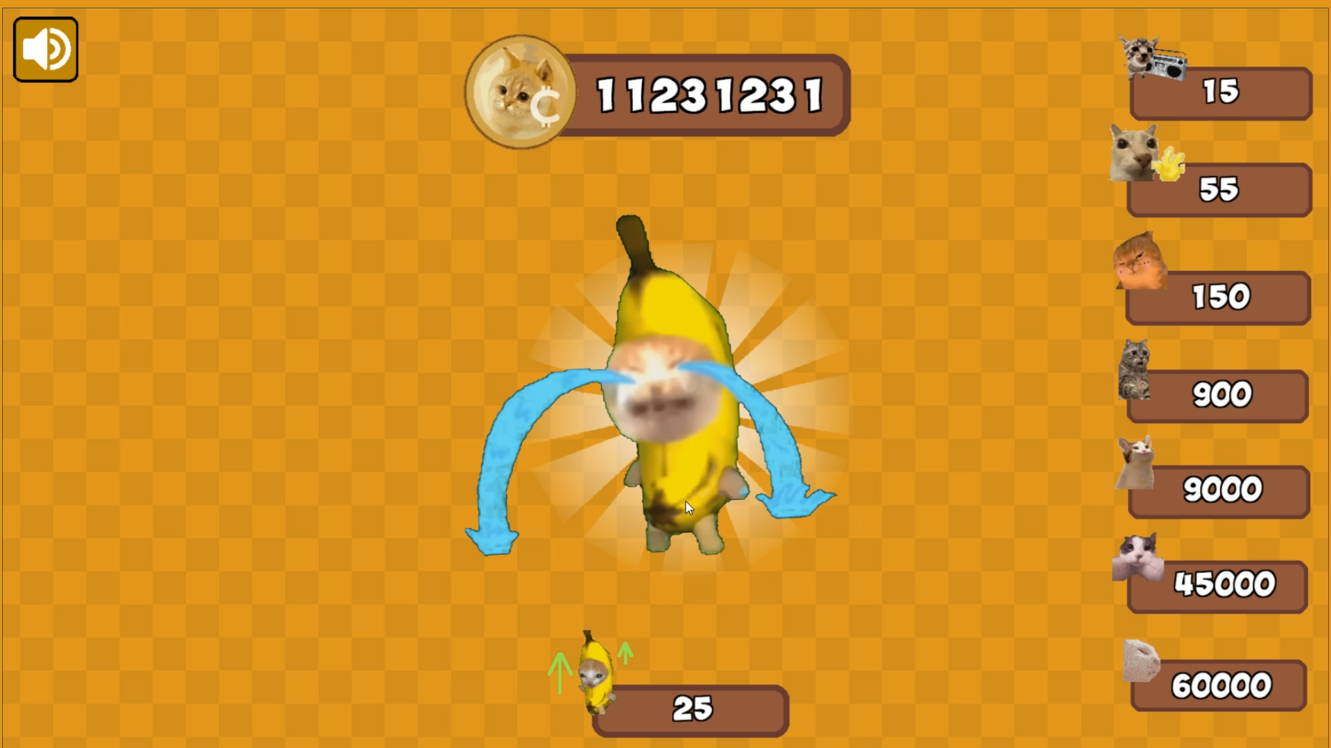 Banana Cat Runs Somewhere Meme Clicker screenshot