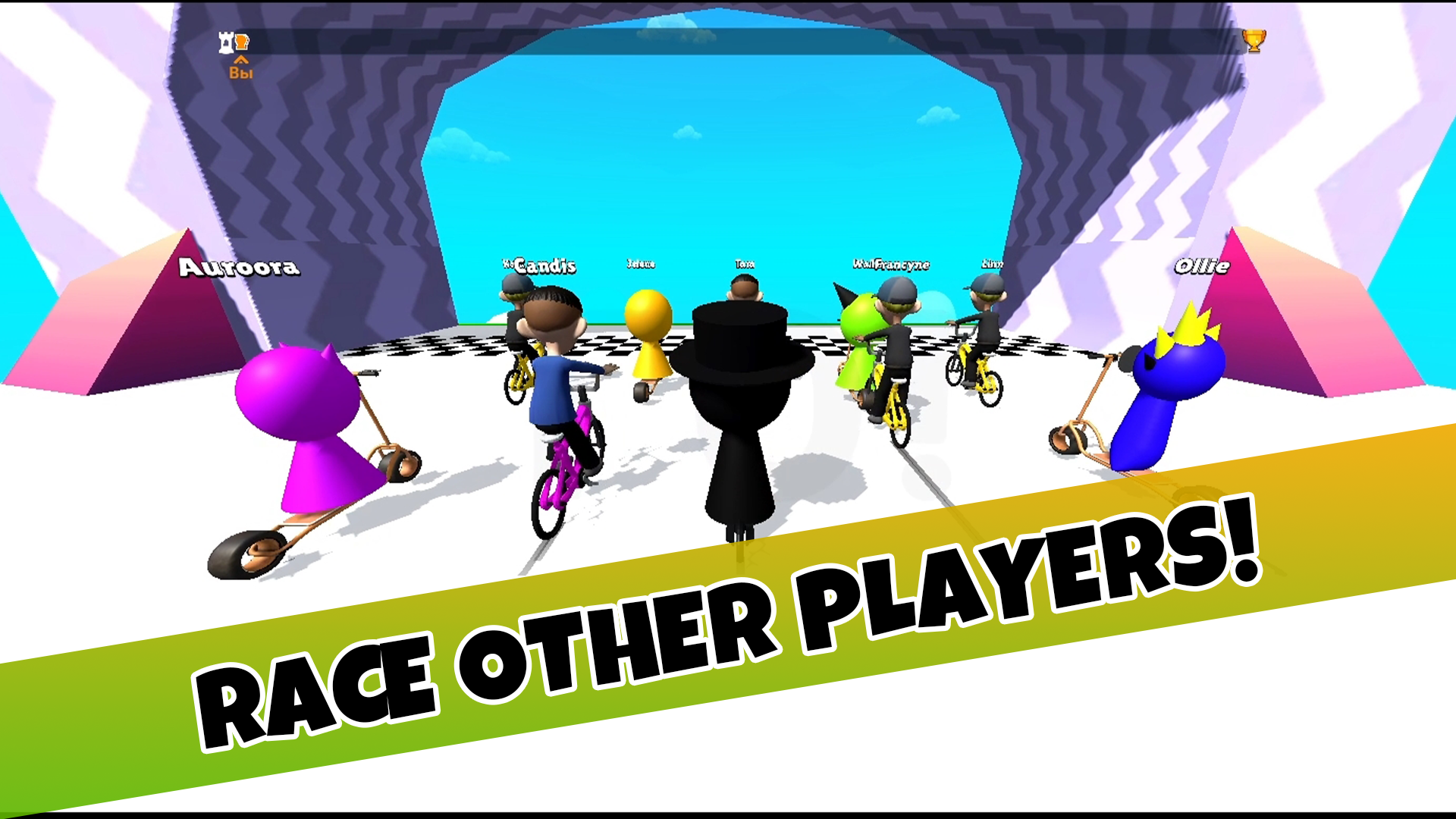 Sprunki and Obby: Scooter racing! screenshot