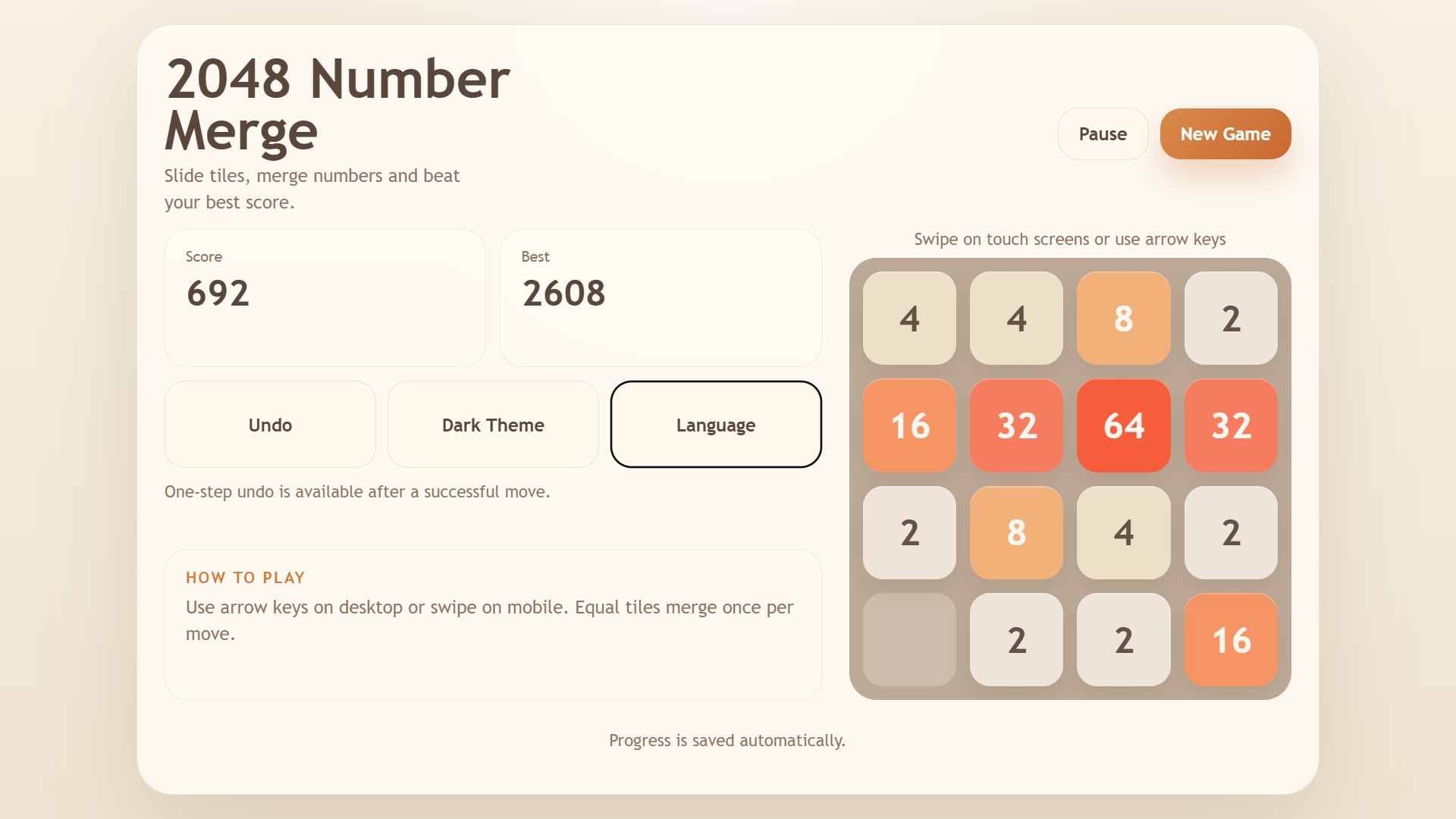 2048 Number Merge — screenshot 2