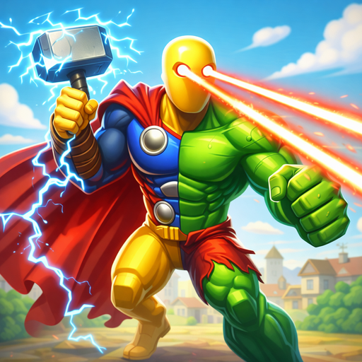 Battle of heroes, merge and win icon