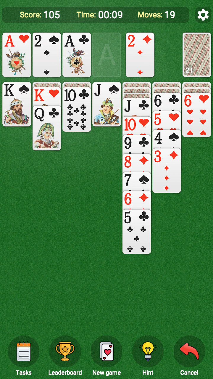 Solitaire Klondike: Draw 1 or 3 cards screenshot 4