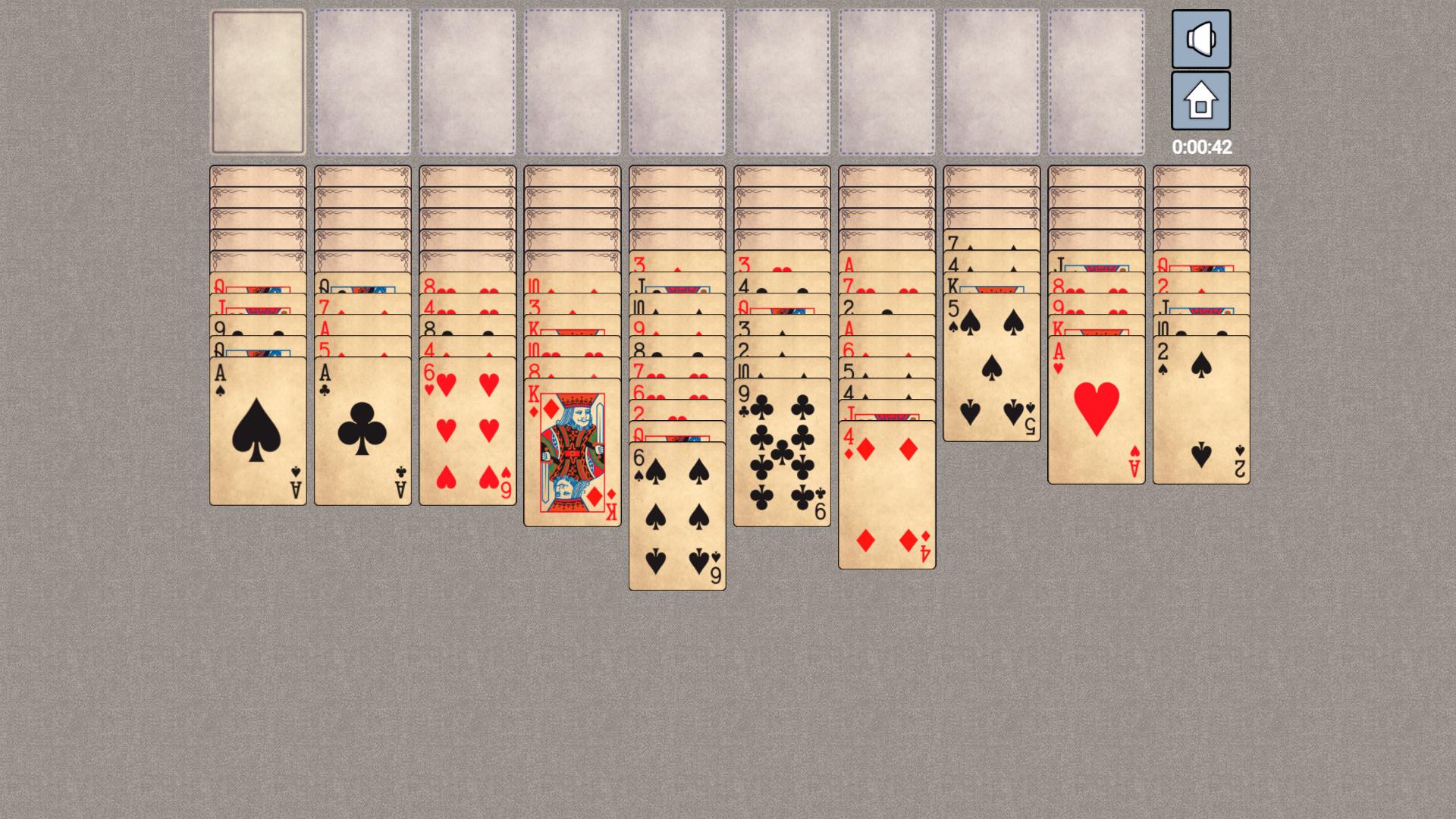 Solitaire "Spider" traditional screenshot