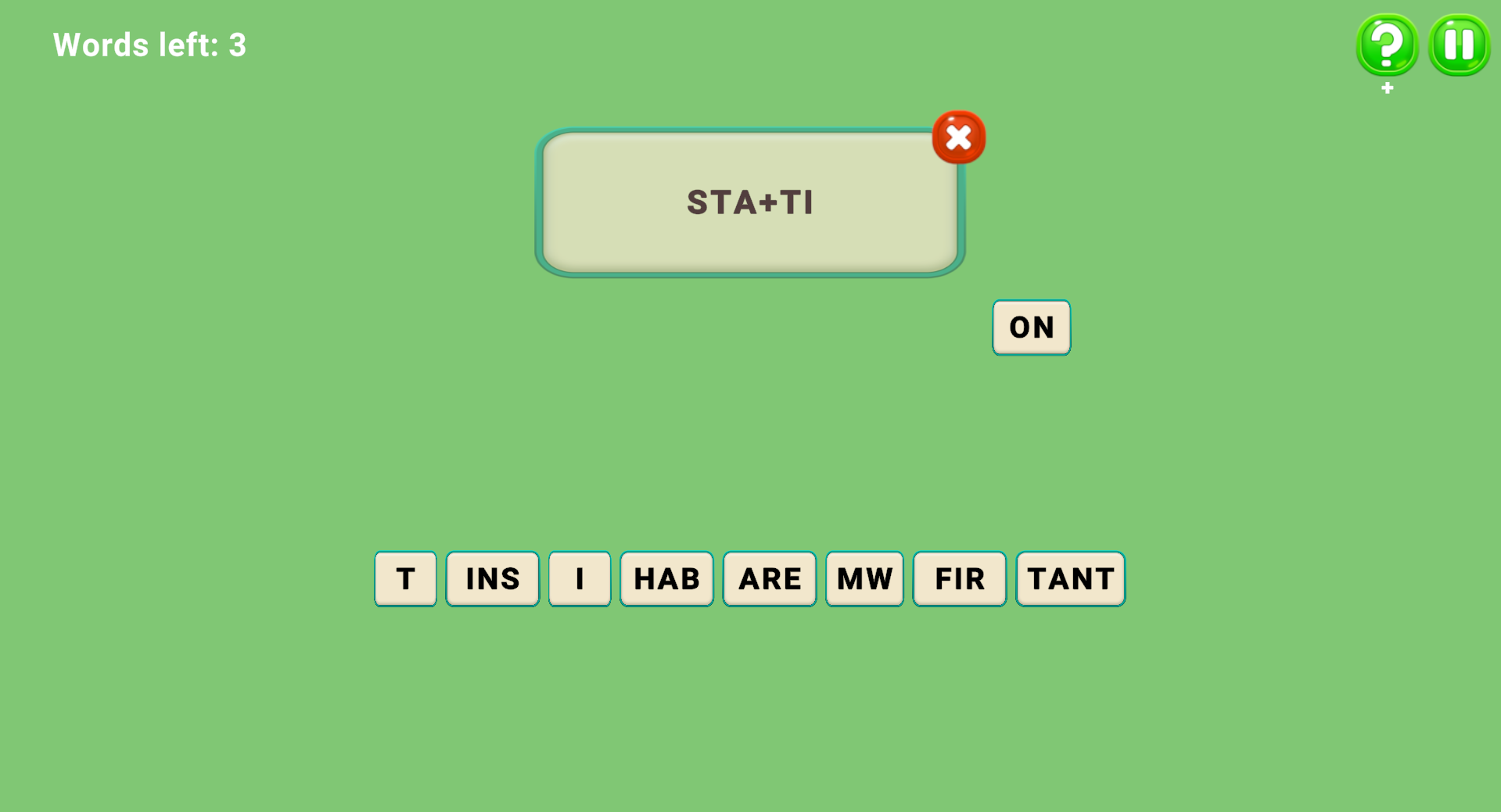 Word Pieces - Build Words from Fragments screenshot