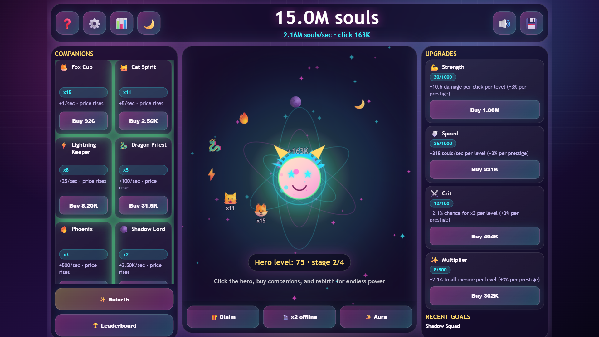 Anime Clicker: Shinto Souls — screenshot 2