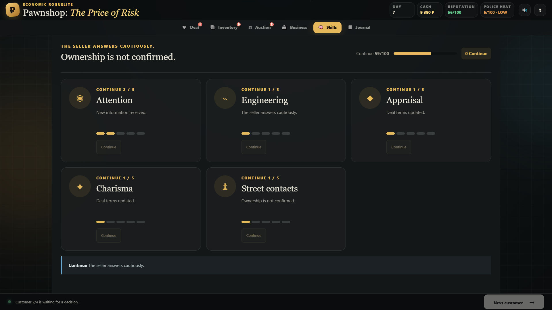 ECONOMIC ROGUELITE PAWNSHOP: The Price of Risk screenshot