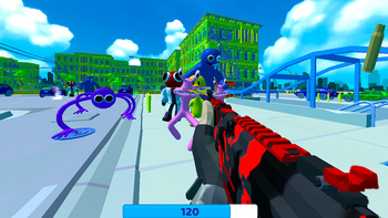 Shooter with Rainbow Friends 2. Defeat them!