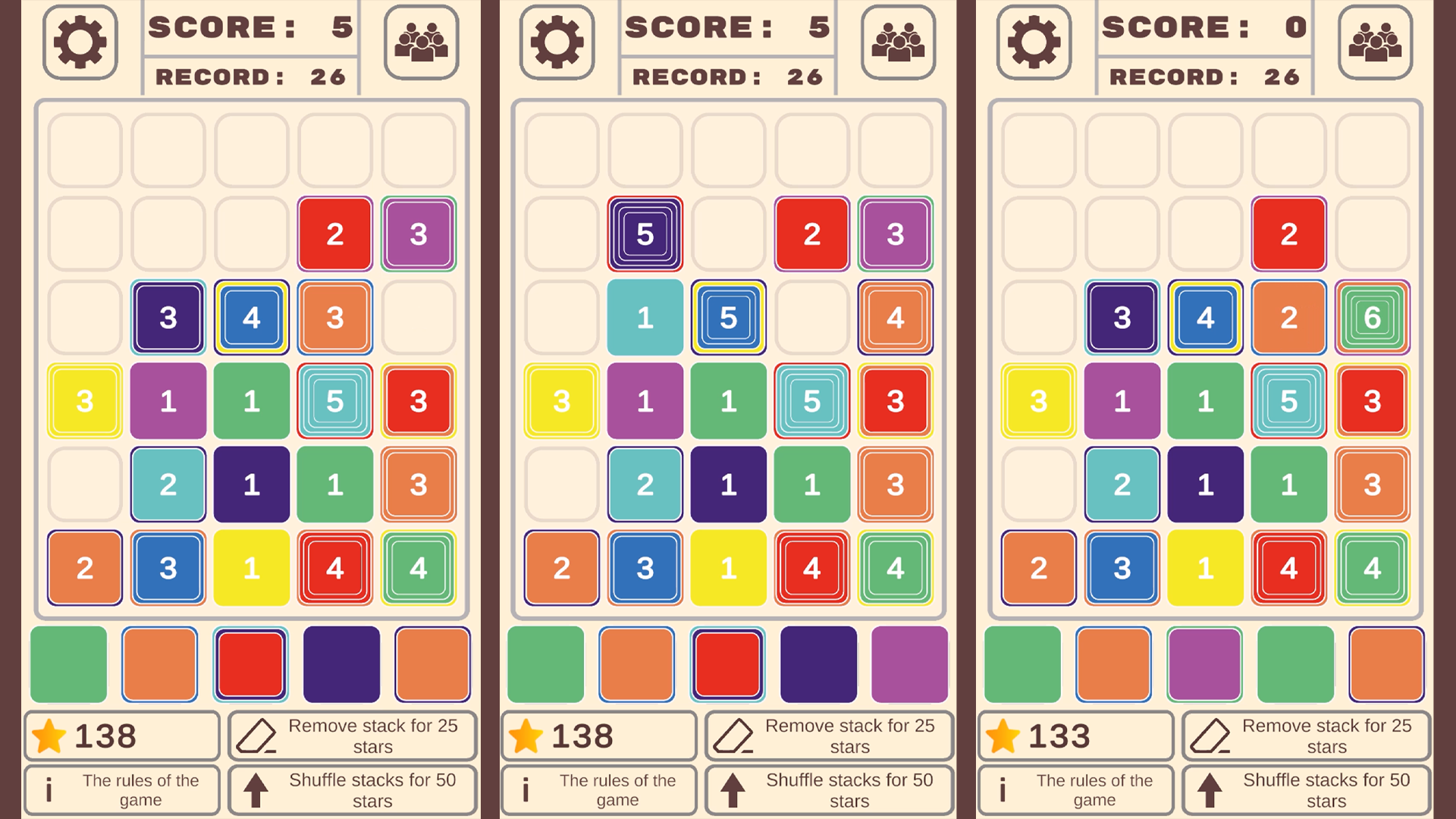 Colored tiles : stacks of colored tiles — screenshot 1