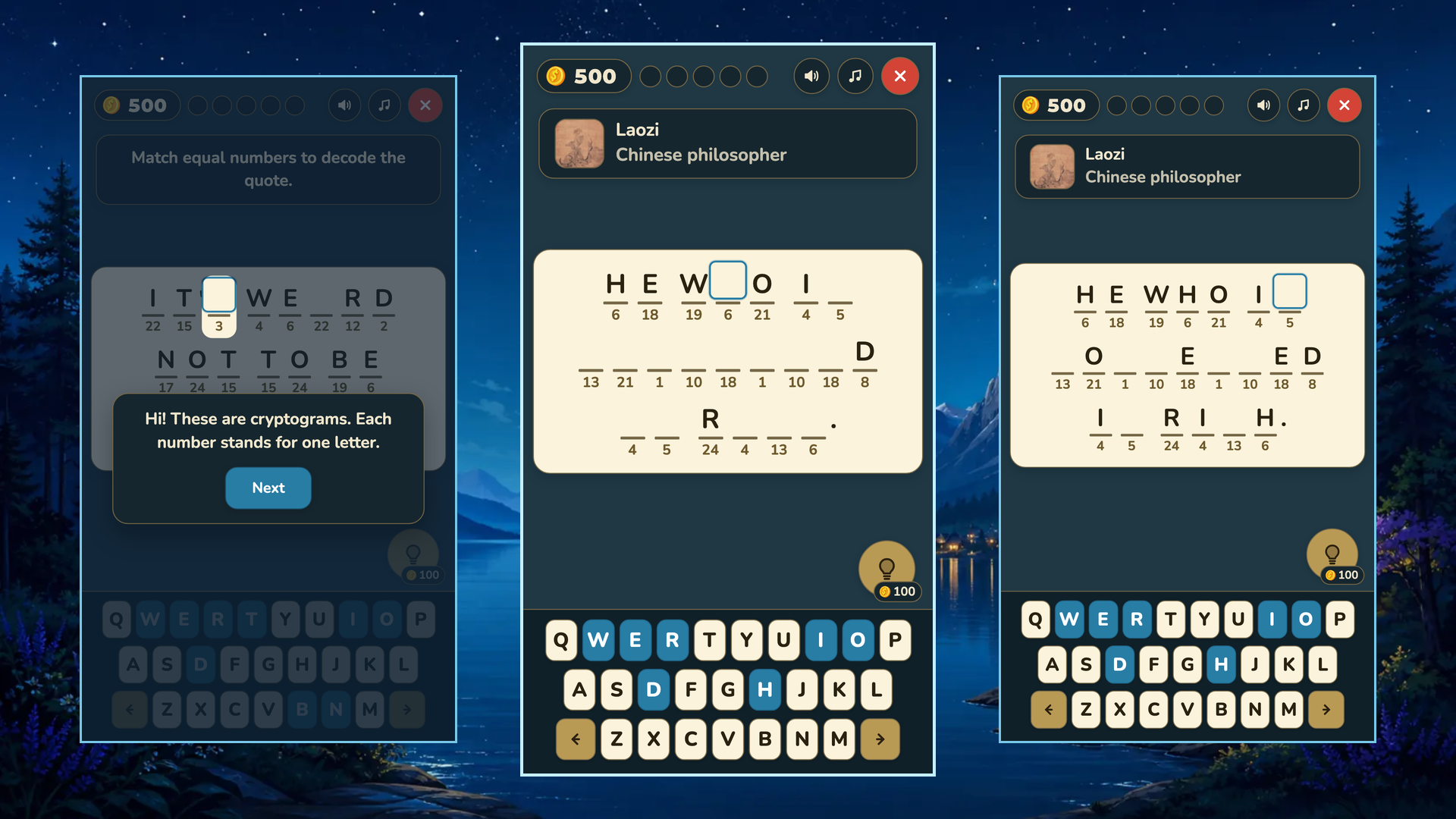 Cryptograms: Great Quotes screenshot 1