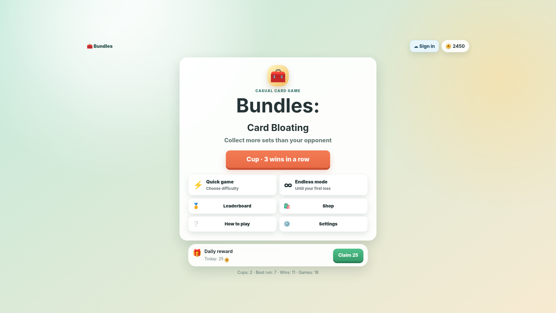 Bundles: Card Bloating — screenshot 1