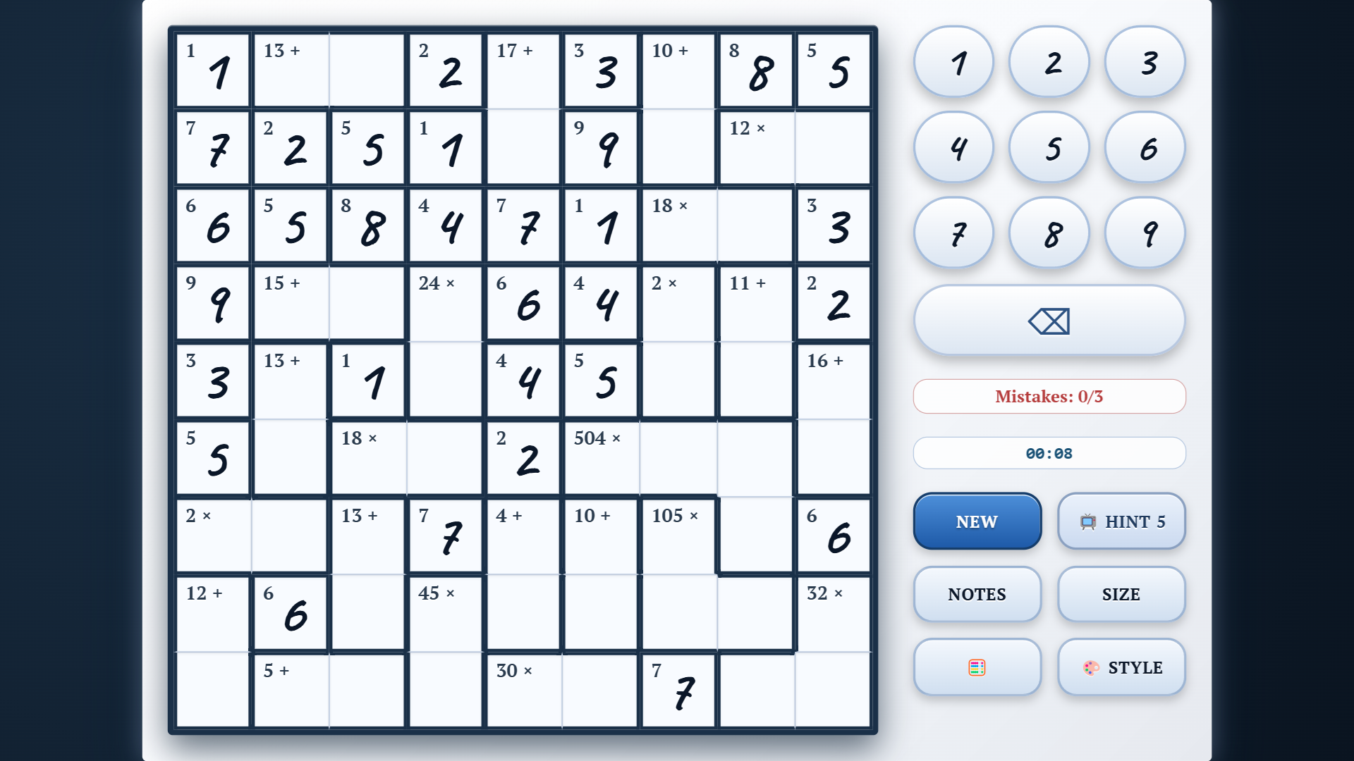 Calcudoku. Mathematical Sudoku — screenshot 1