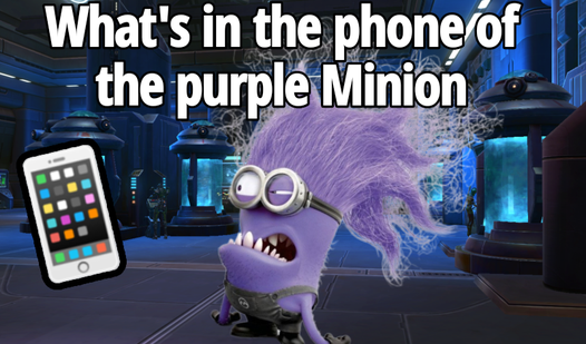 What's in the phone of the purple Minion