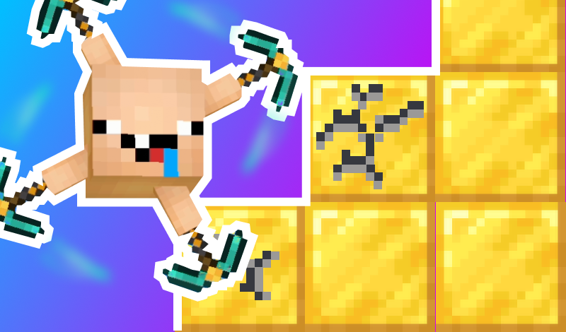 Craft a pickaxe and dig: Merge Noob game cover