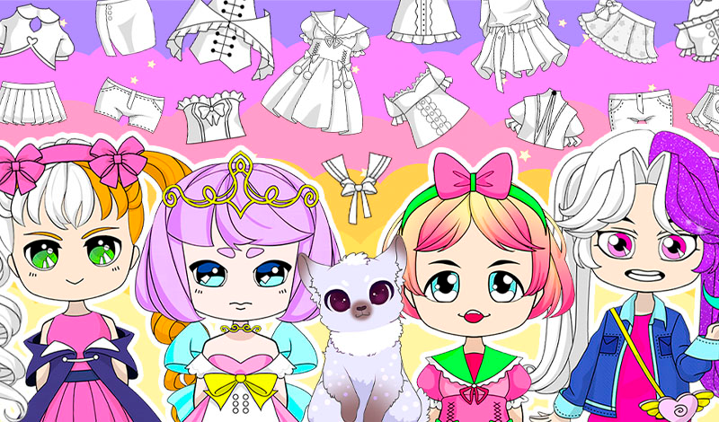 Chibi Dress Up Coloring by Igry dlja devochek Play Online For Free On Playhop