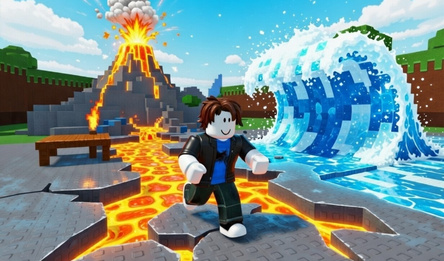 Obby Brainrot: Escape from Natural Disasters