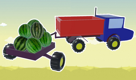 A truck is carrying watermelons