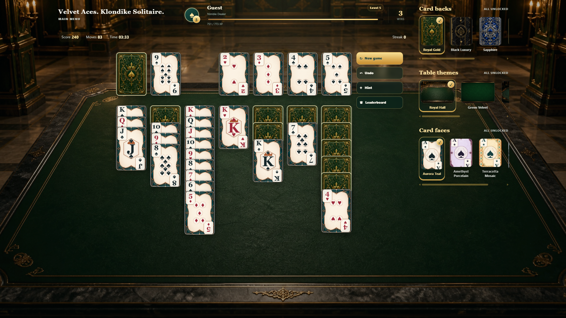 Velvet Aces. Klondike Solitaire. — screenshot 3