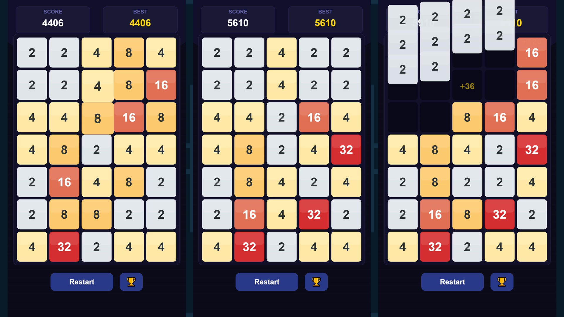 2048 Numbers Merge three in a row — screenshot 1