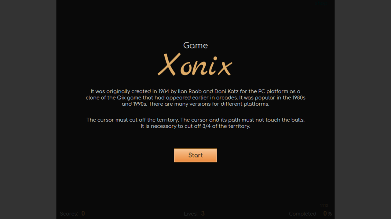 Xonix screenshot