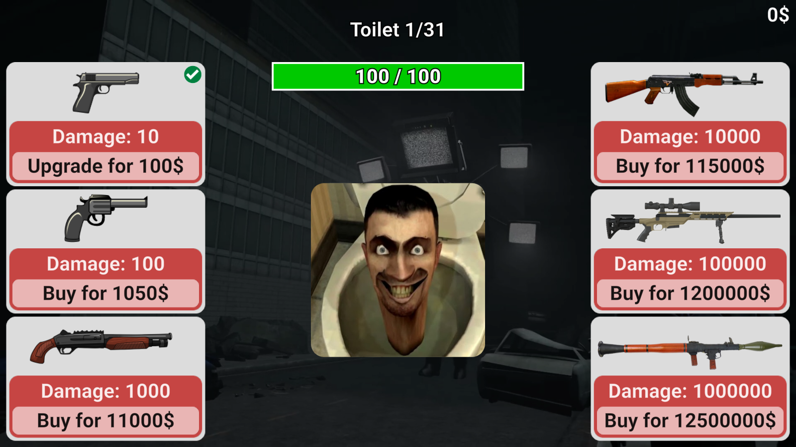 Shoot Skibidi Toilets: Clicker screenshot