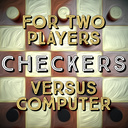 Checkers for two players, versus computer