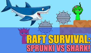 Raft Survival: Sprunki vs Shark!