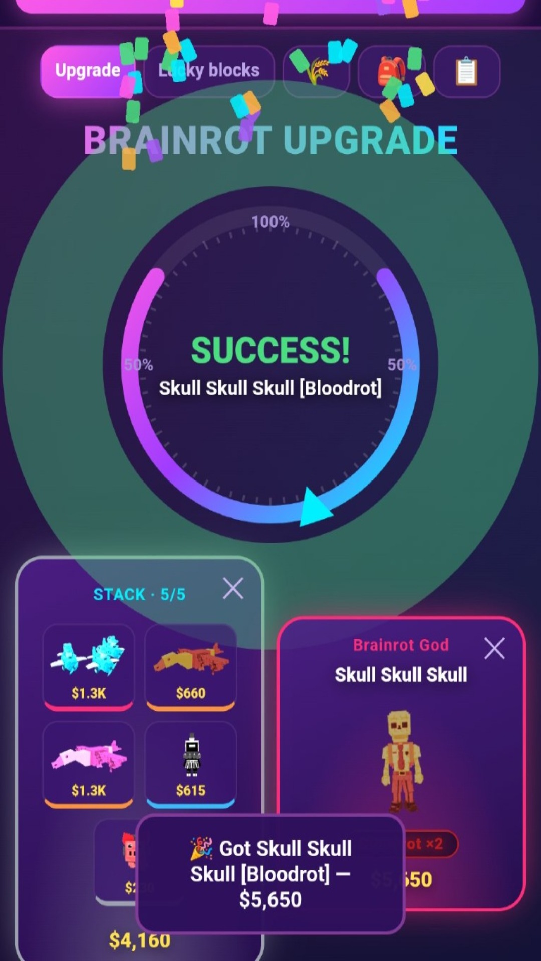 Upgrade a Brainrot: Lucky Blocks screenshot 7