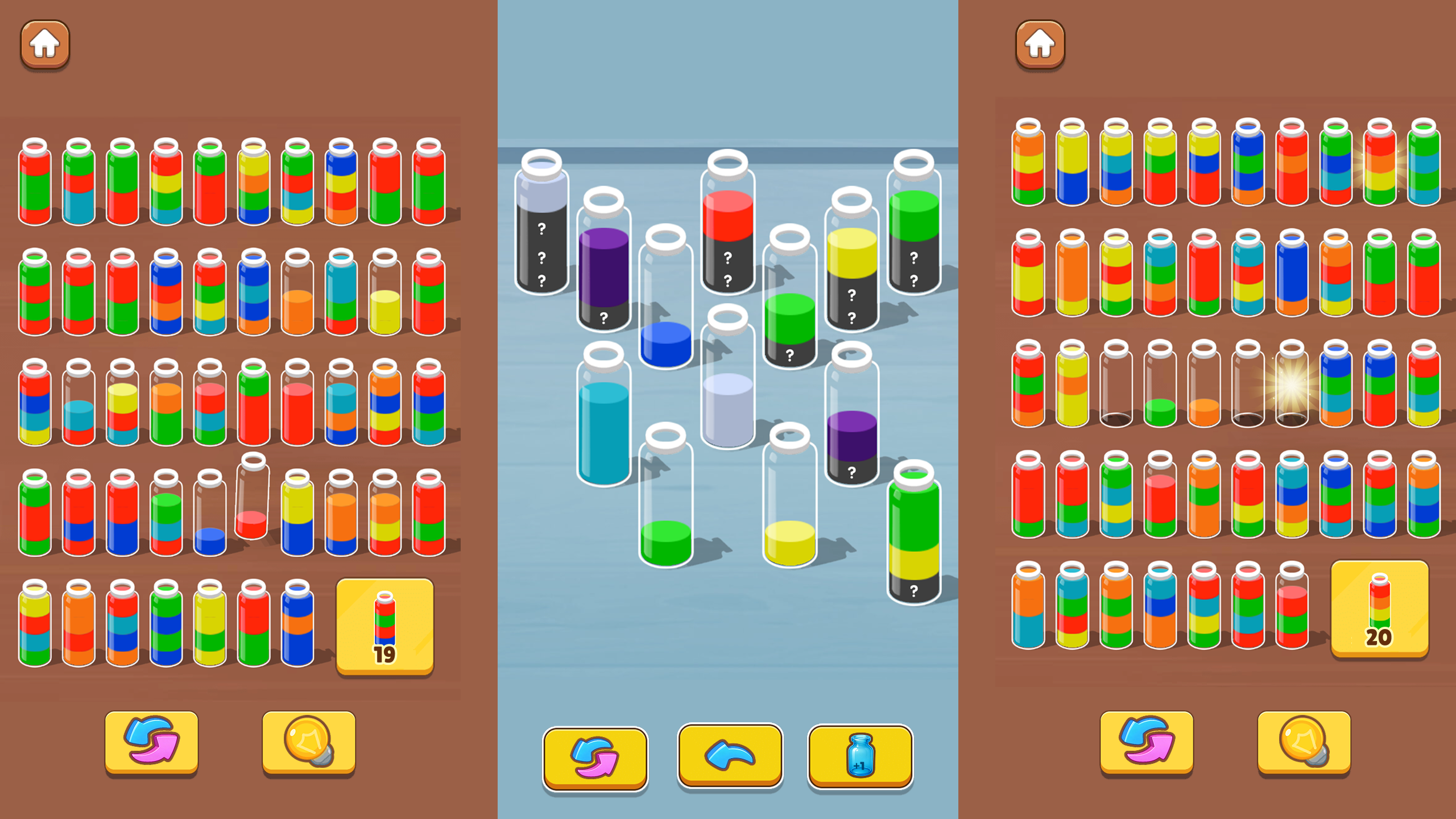 Сортировка воды: сложные бутылки — screenshot 1