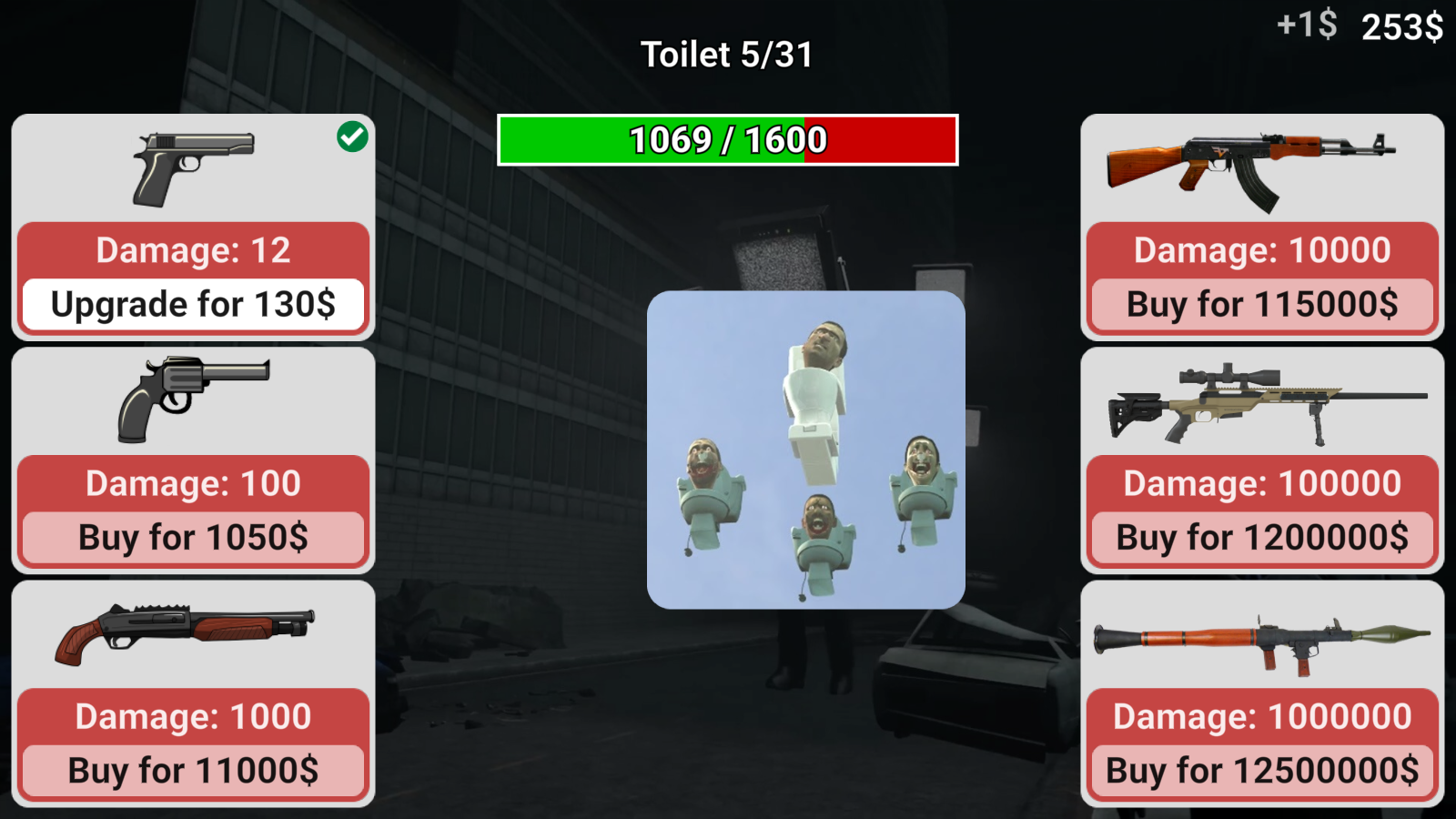 Shoot Skibidi Toilets: Clicker screenshot