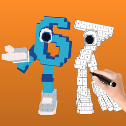 Раскрась брейнрота. Раскраска по номерам