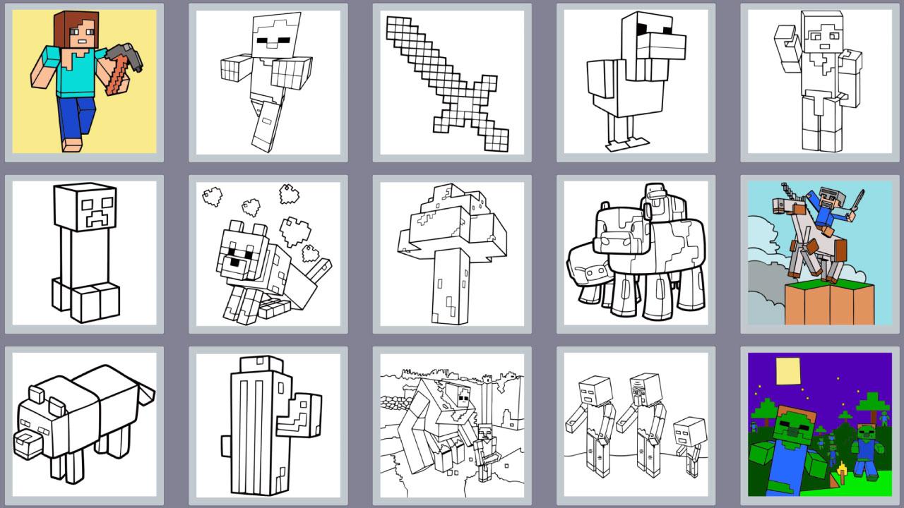 Colouring book Minecraft world screenshot