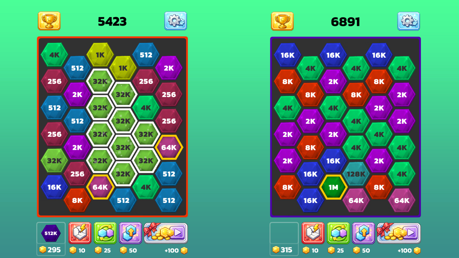2048 Hex Merge screenshot