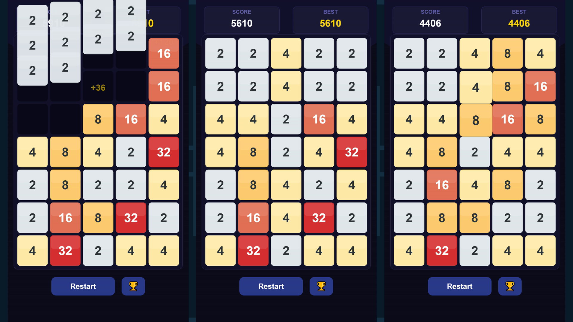 2048 Numbers Merge three in a row — screenshot 2