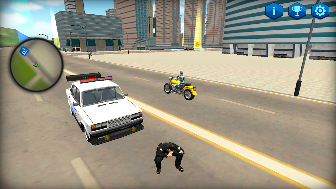 Police in an open 3D city screenshot