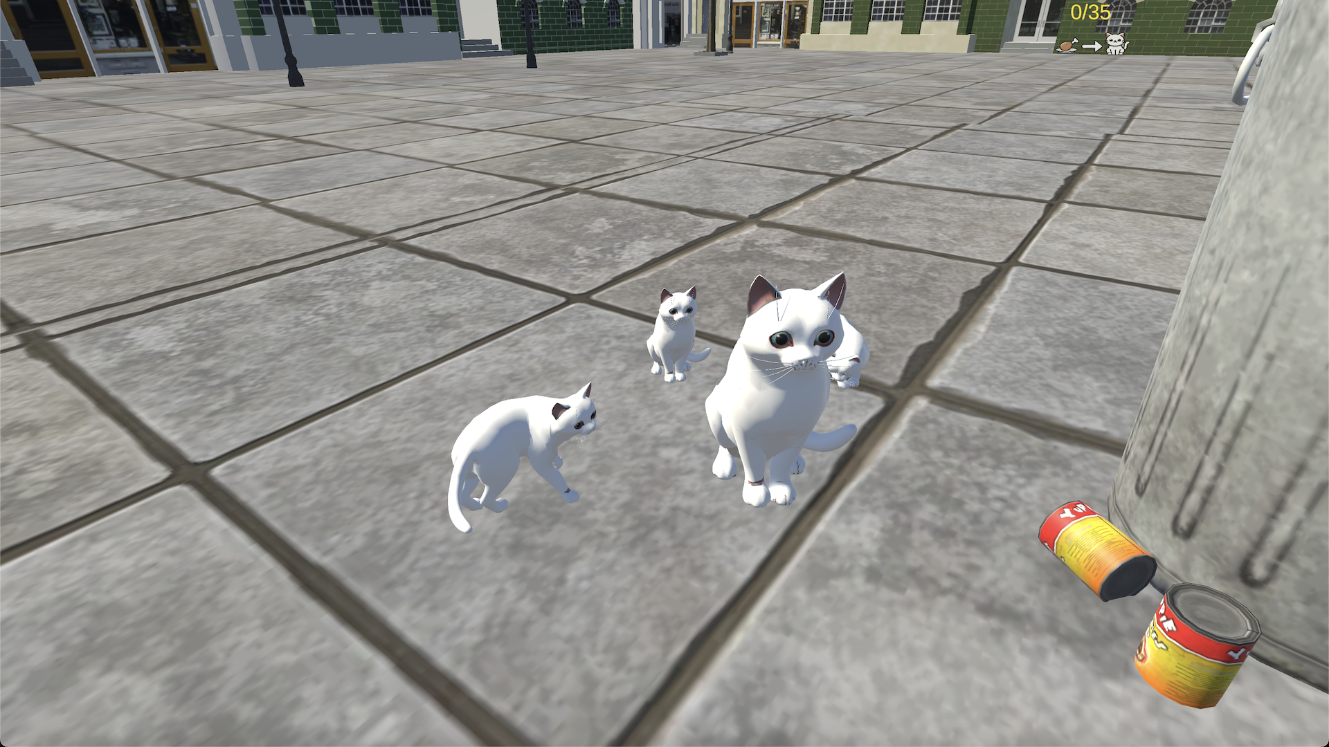Cat vs Granny in Supermarket: feed kittens screenshot