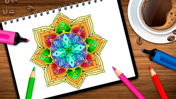 Mandala Coloring by Numbers - Flowers