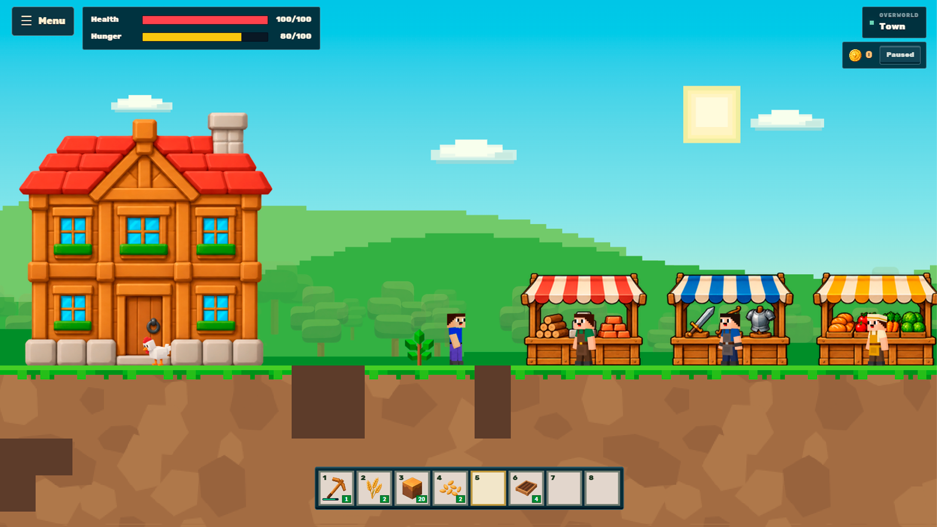 Noobik: Adventures in a 2D World screenshot 1