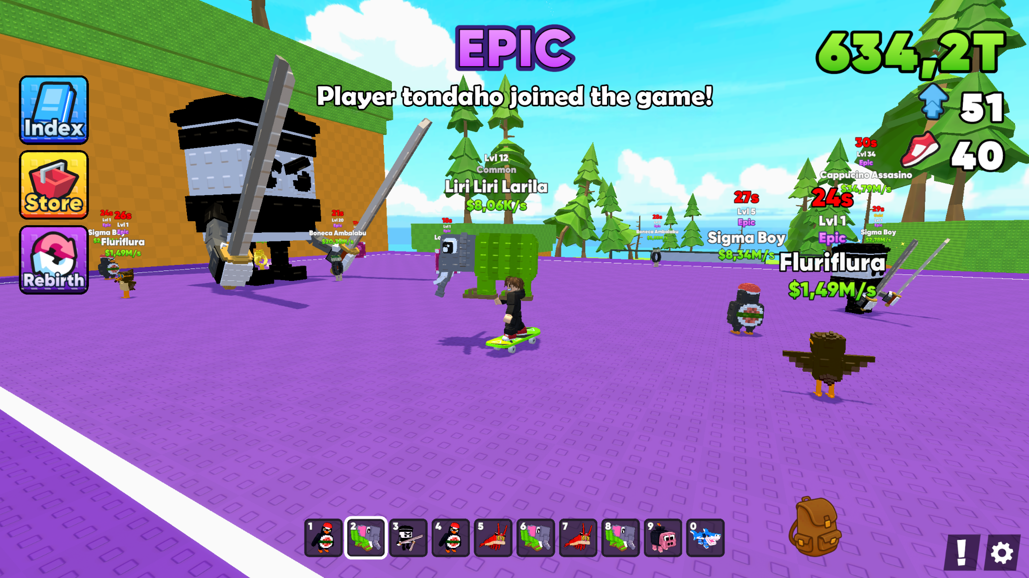Collect Brainrots on a Skateboard Online screenshot